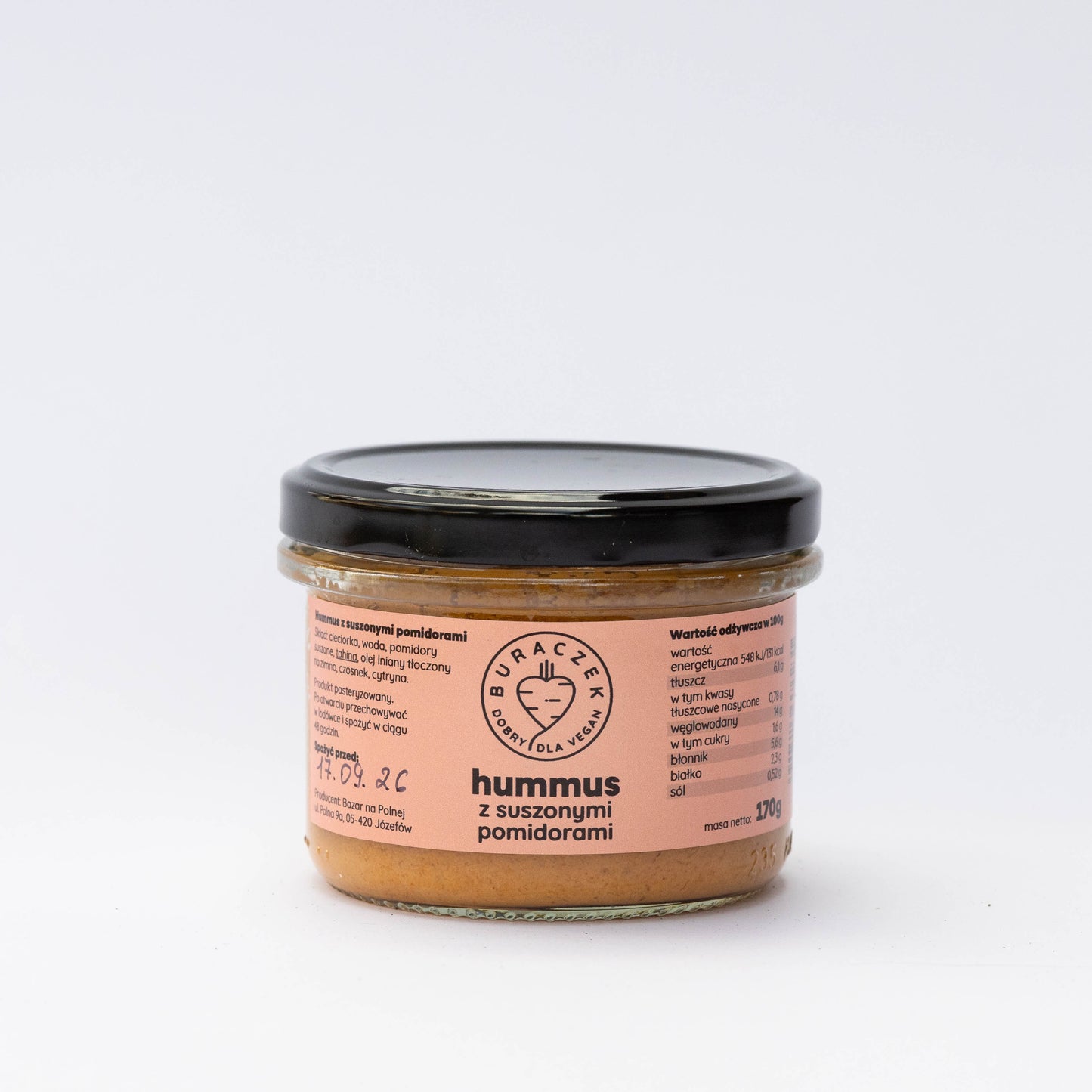 HUMMUS Z SUSZONYMI POMIDORAMI
